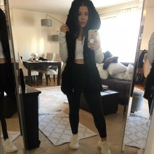 ZARA Hooded Fur Vest